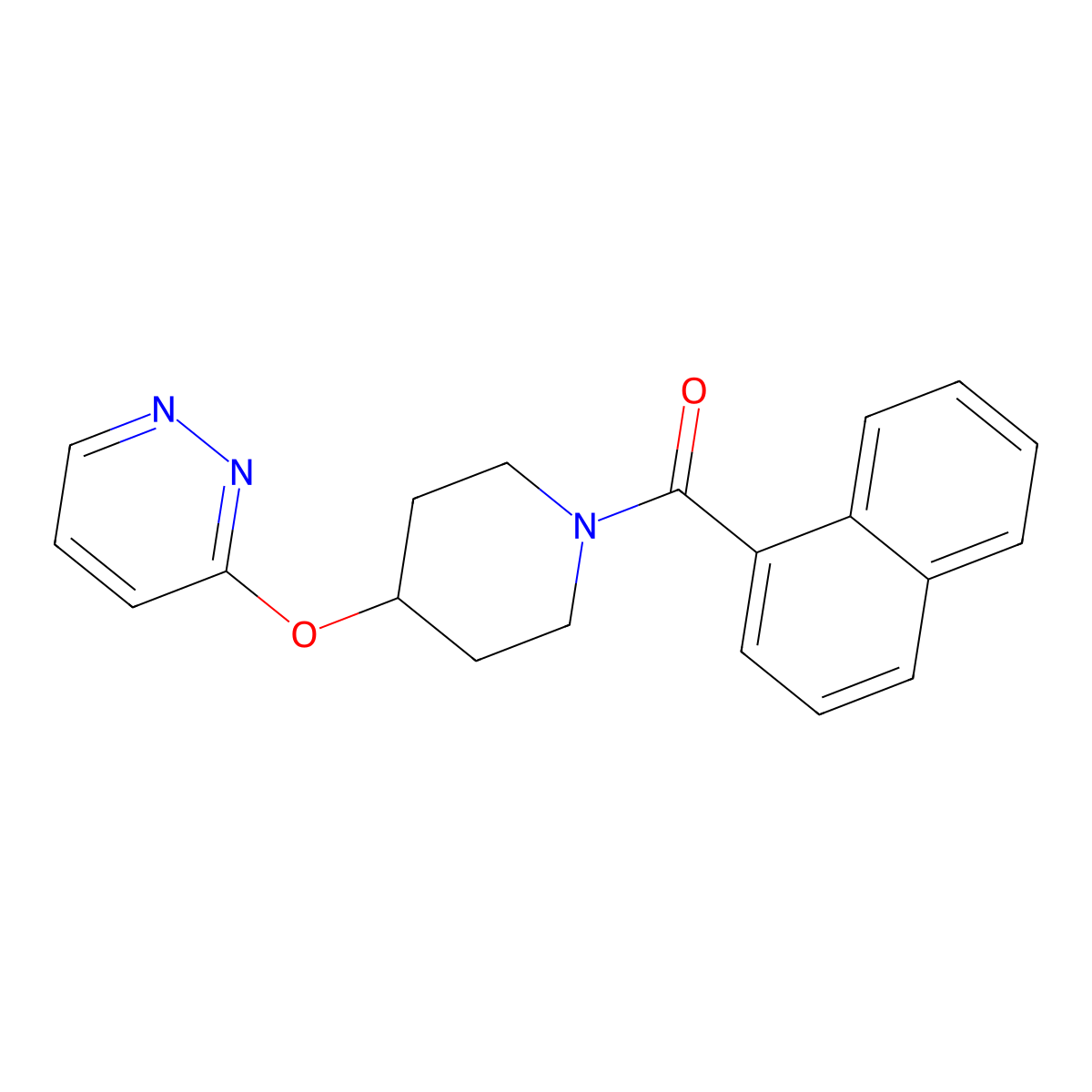 Naphthalen-1-yl(4-(pyridazin-3-yloxy)piperidin-1-yl)methanone molecular structure, CAS 1448062-77-8