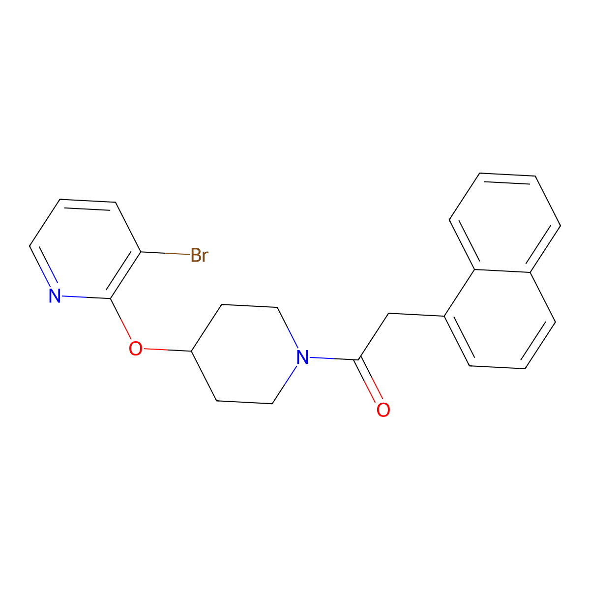 1-(4-((3-Bromopyridin-2-yl)oxy)piperidin-1-yl)-2-(naphthalen-1-yl)ethanone molecular structure, CAS 1448062-94-9