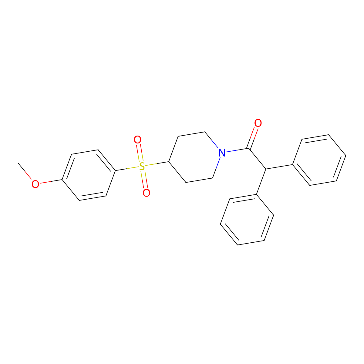 1-(4-((4-Methoxyphenyl)sulfonyl)piperidin-1-yl)-2,2-diphenylethanone molecular structure, CAS 1448062-96-1