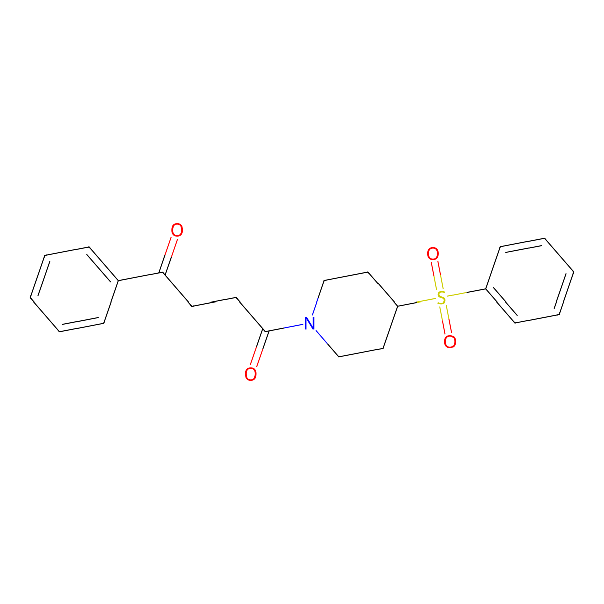 1-Phenyl-4-(4-(phenylsulfonyl)piperidin-1-yl)butane-1,4-dione molecular structure, CAS 1448063-15-7