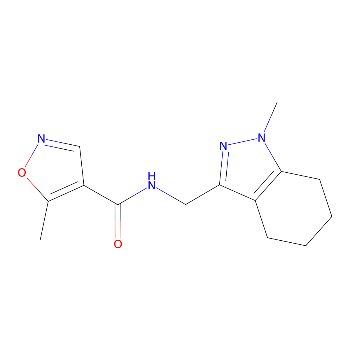 5-methyl-N-((1-methyl-4,5,6,7-tetrahydro-1H-indazol-3-yl)methyl)isoxazole-4-carboxamide molecular structure, CAS 1448063-46-4
