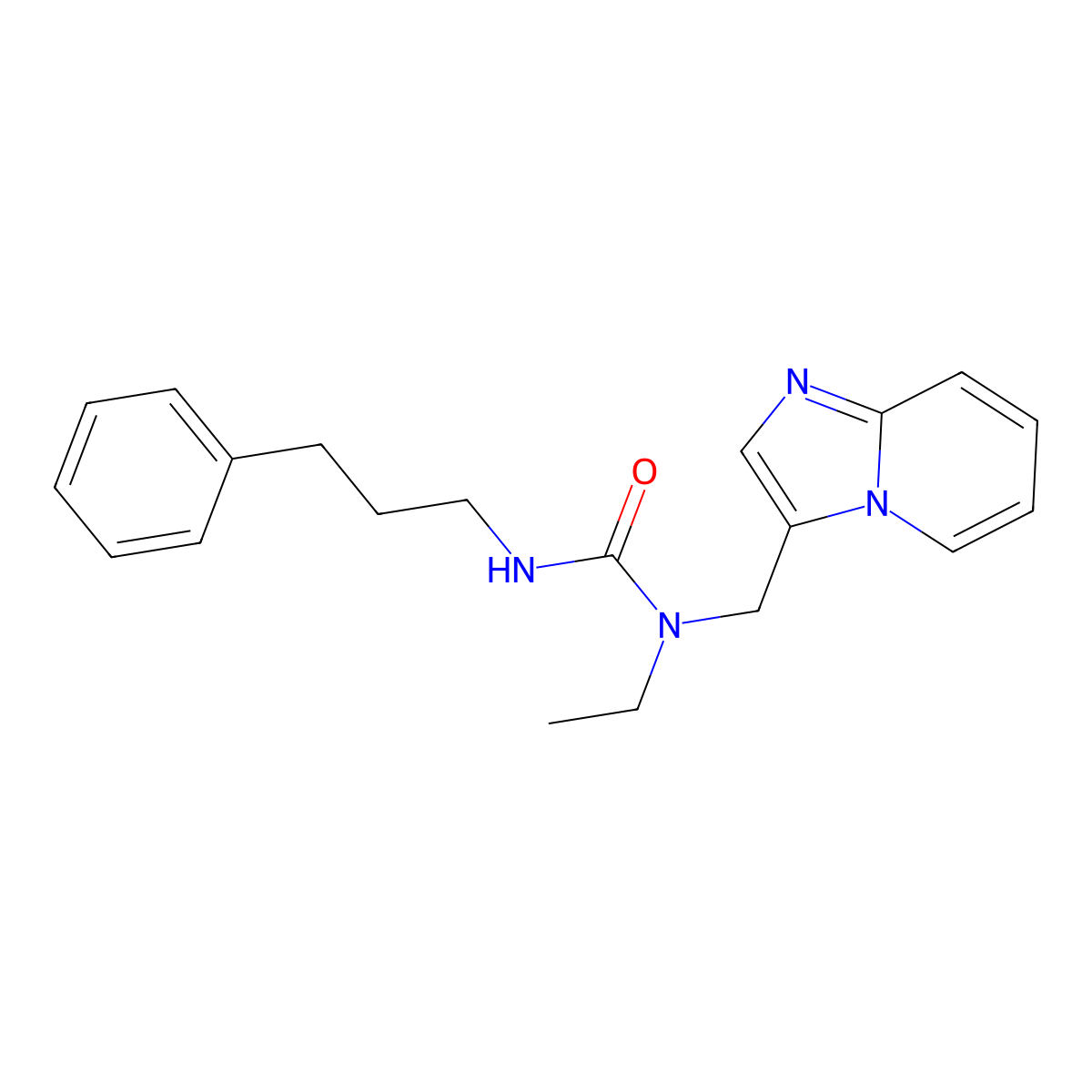 1-Ethyl-1-(imidazo[1,2-a]pyridin-3-ylmethyl)-3-(3-phenylpropyl)urea molecular structure, CAS 1448063-50-0