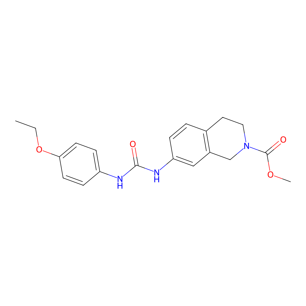 methyl 7-(3-(4-ethoxyphenyl)ureido)-3,4-dihydroisoquinoline-2(1H)-carboxylate molecular structure, CAS 1448063-72-6
