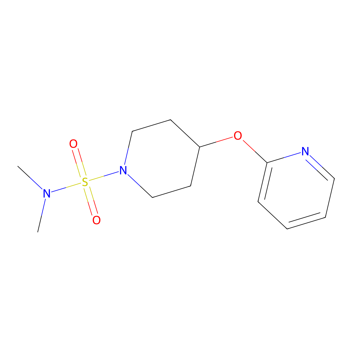 N,N-dimethyl-4-(pyridin-2-yloxy)piperidine-1-sulfonamide molecular structure, CAS 1448063-76-0