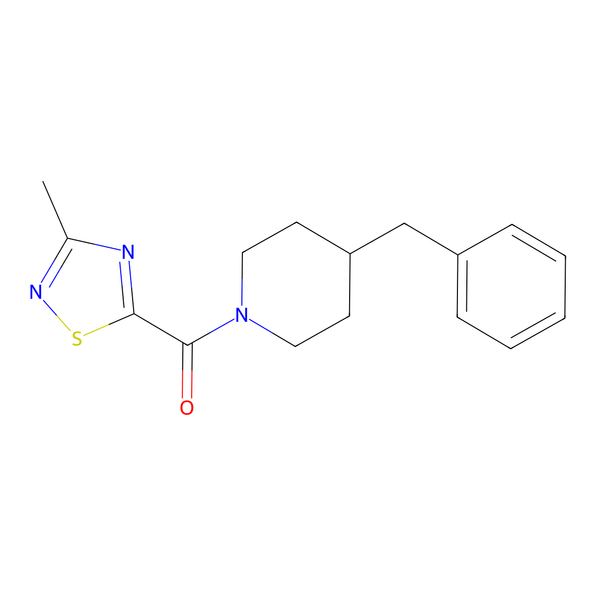 (4-Benzylpiperidin-1-yl)(3-methyl-1,2,4-thiadiazol-5-yl)methanone molecular structure, CAS 1448063-79-3