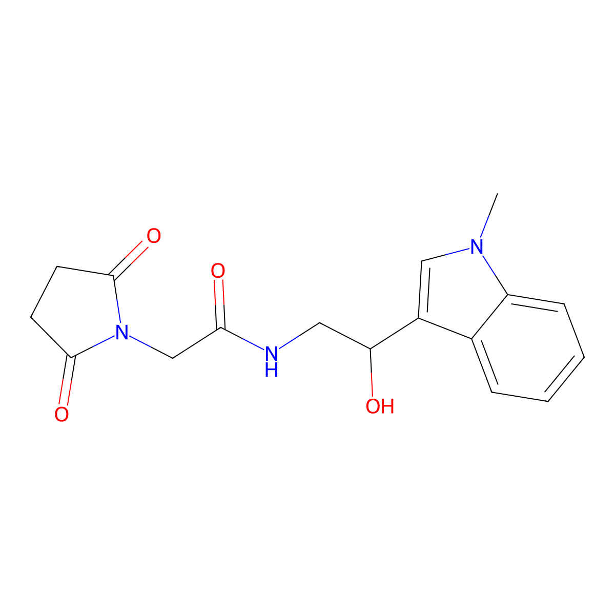 2-(2,5-dioxopyrrolidin-1-yl)-N-[2-hydroxy-2-(1-methyl-1H-indol-3-yl)ethyl]acetamide molecular structure, CAS 1448063-83-9