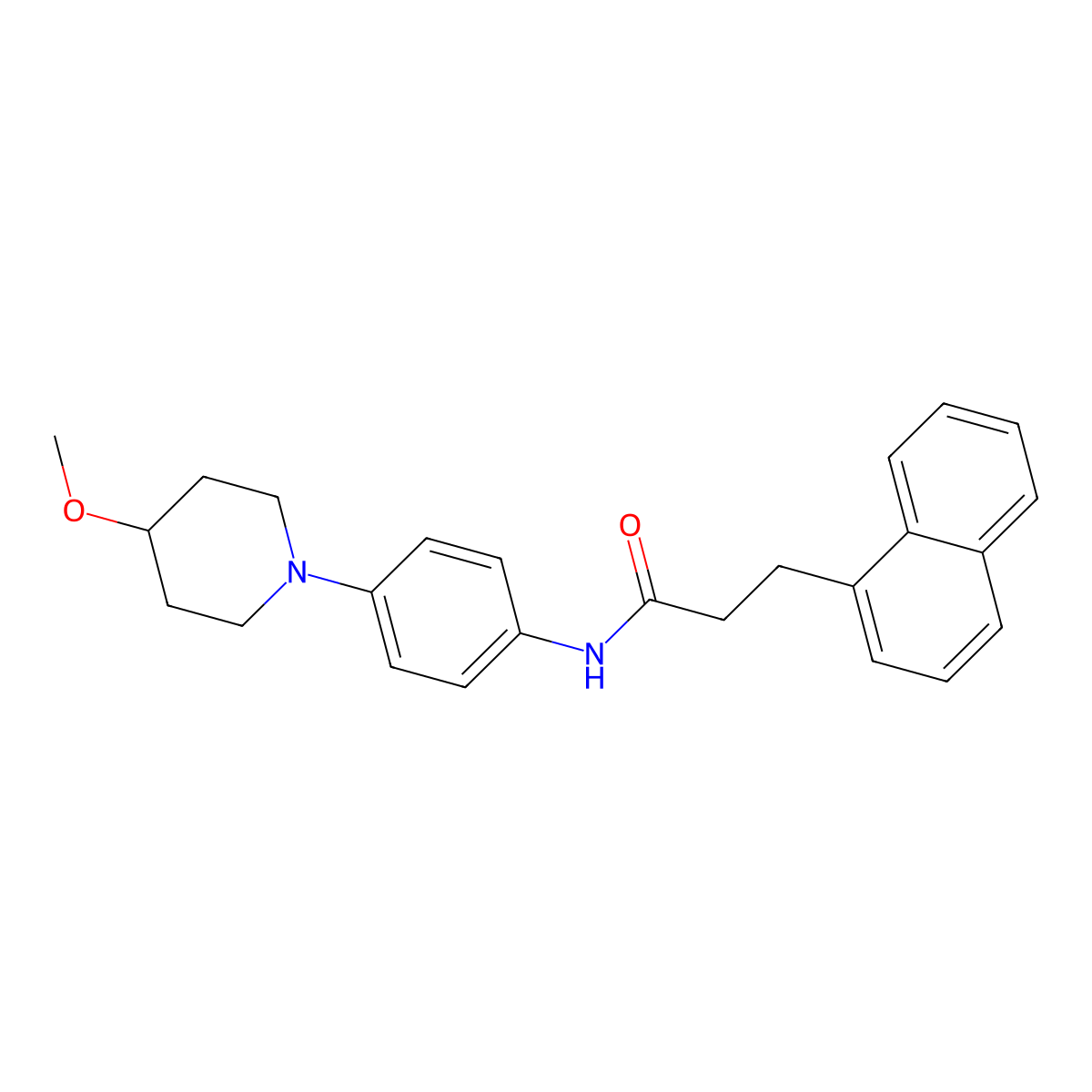 N-(4-(4-methoxypiperidin-1-yl)phenyl)-3-(naphthalen-1-yl)propanamide molecular structure, CAS 1448063-88-4