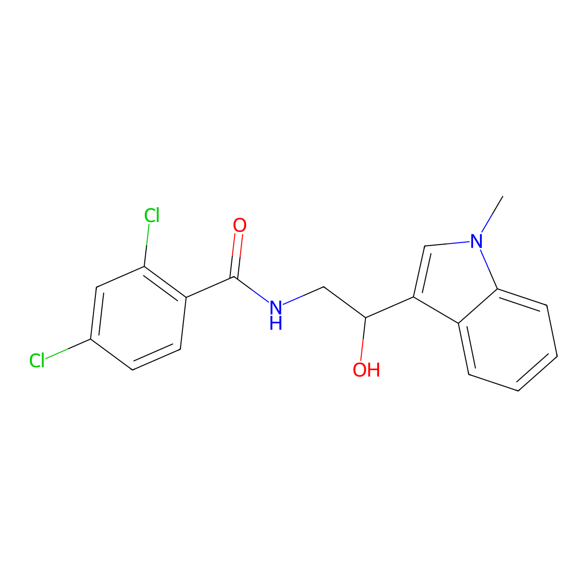 2,4-dichloro-N-[2-hydroxy-2-(1-methyl-1H-indol-3-yl)ethyl]benzamide molecular structure, CAS 1448063-91-9