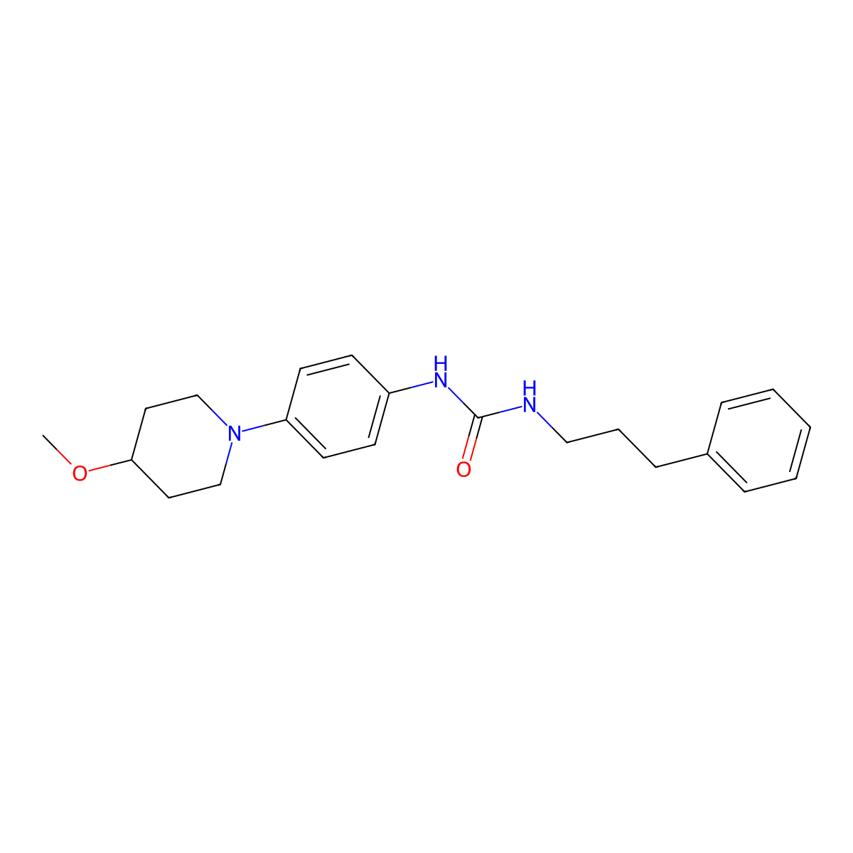 1-(4-(4-Methoxypiperidin-1-yl)phenyl)-3-(3-phenylpropyl)urea molecular structure, CAS 1448063-95-3