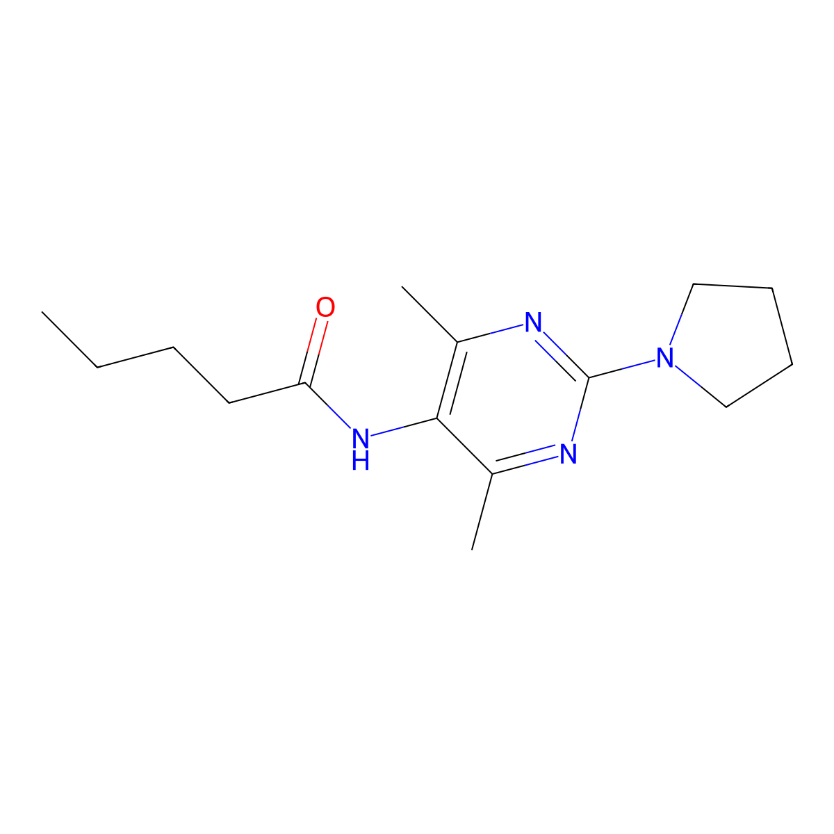 N-[4,6-Dimethyl-2-(pyrrolidin-1-YL)pyrimidin-5-YL]pentanamide molecular structure, CAS 1448064-15-0