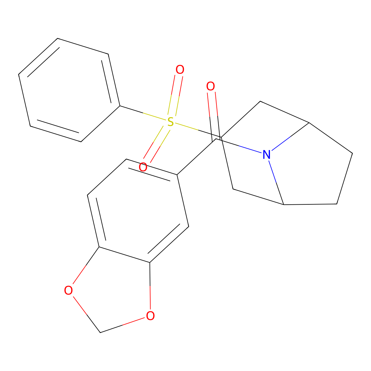 benzo[d][1,3]dioxol-5-yl((1R,5S)-3-(phenylsulfonyl)-8-azabicyclo[3.2.1]octan-8-yl)methanone molecular structure, CAS 1448064-28-5