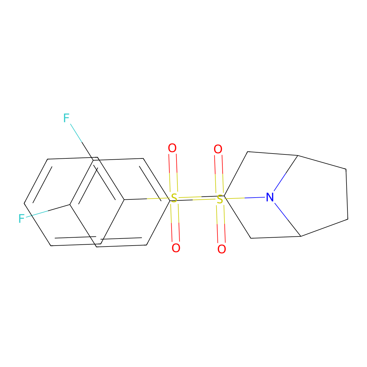 (1R,5S)-8-((3,4-difluorophenyl)sulfonyl)-3-(phenylsulfonyl)-8-azabicyclo[3.2.1]octane molecular structure, CAS 1448064-31-0