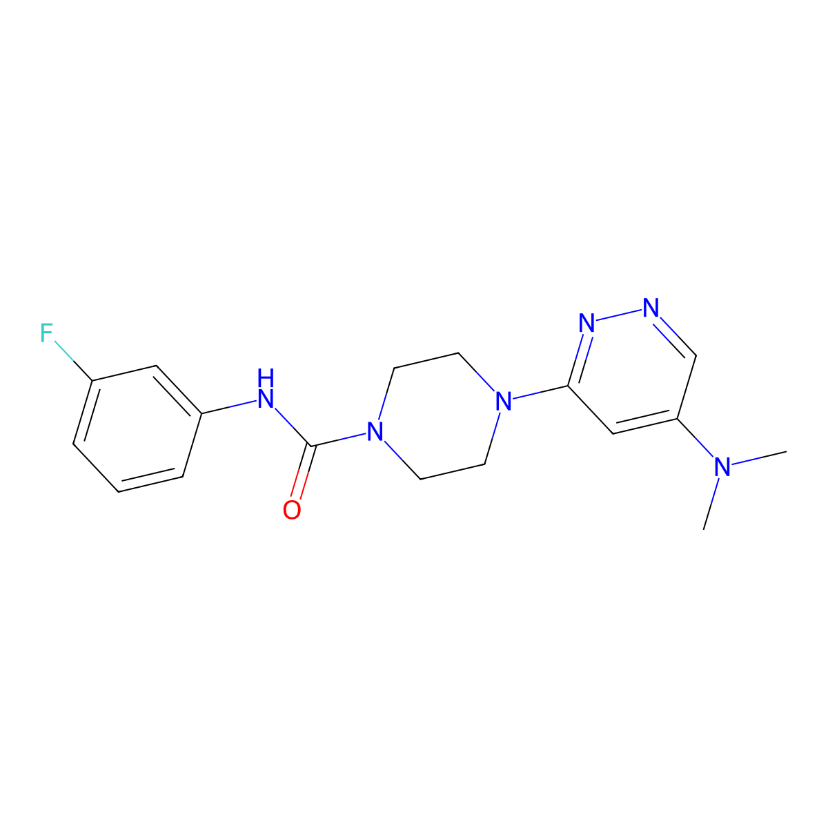 4-[5-(Dimethylamino)pyridazin-3-YL]-N-(3-fluorophenyl)piperazine-1-carboxamide molecular structure, CAS 1448064-52-5