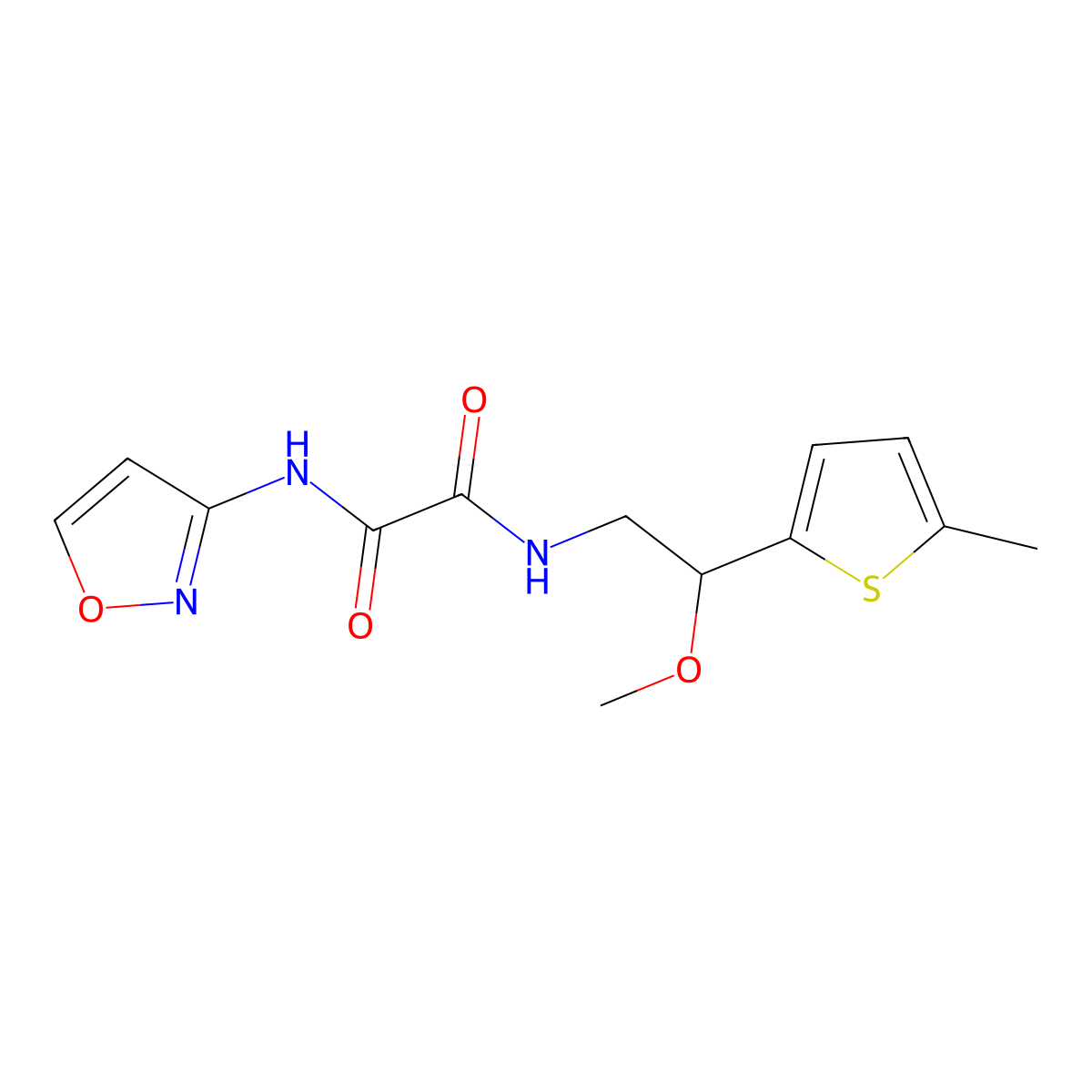 N1-(isoxazol-3-yl)-N2-(2-methoxy-2-(5-methylthiophen-2-yl)ethyl)oxalamide molecular structure, CAS 1448064-54-7