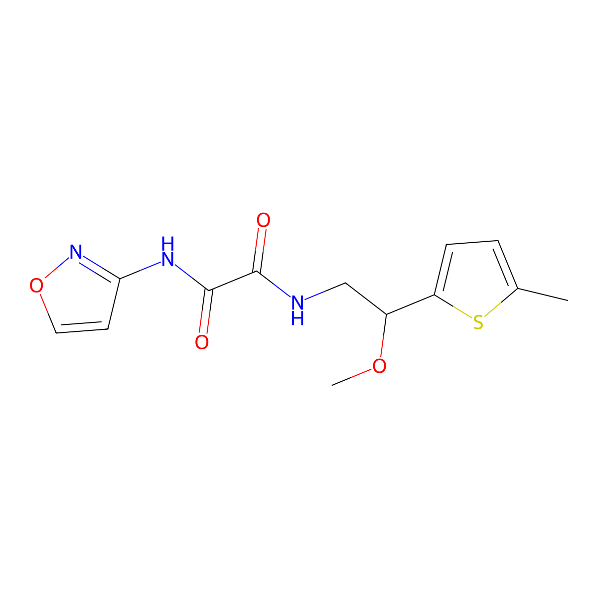 N1-(isoxazol-3-yl)-N2-(2-methoxy-2-(5-methylthiophen-2-yl)ethyl)oxalamide molecular structure, CAS 1448064-54-7