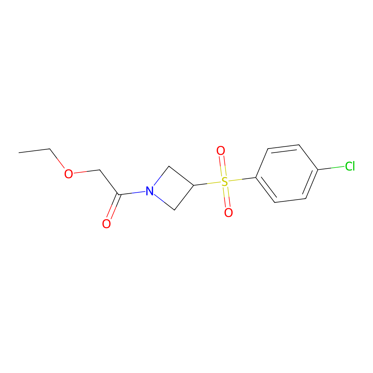 1-(3-((4-Chlorophenyl)sulfonyl)azetidin-1-yl)-2-ethoxyethanone molecular structure, CAS 1448064-58-1
