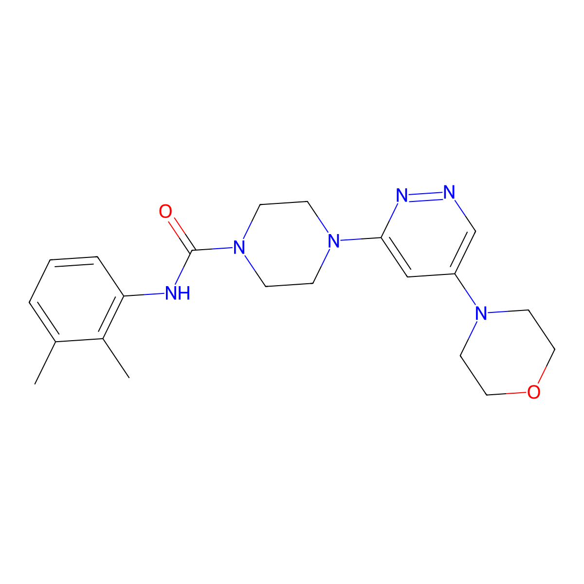 N-(2,3-dimethylphenyl)-4-(5-morpholinopyridazin-3-yl)piperazine-1-carboxamide molecular structure, CAS 1448064-66-1