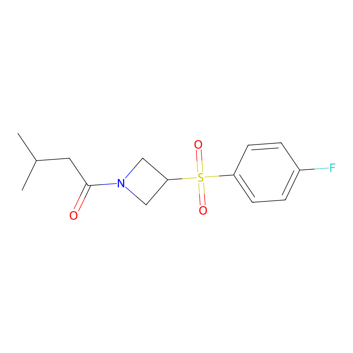 1-(3-((4-Fluorophenyl)sulfonyl)azetidin-1-yl)-3-methylbutan-1-one molecular structure, CAS 1448064-80-9