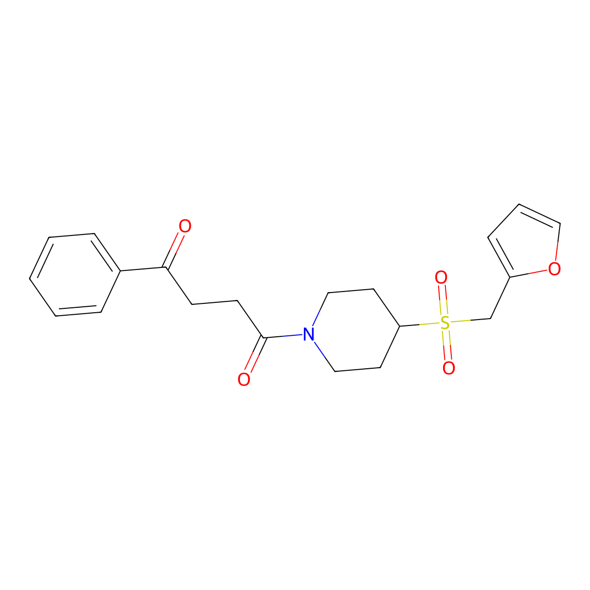 1-(4-((Furan-2-ylmethyl)sulfonyl)piperidin-1-yl)-4-phenylbutane-1,4-dione molecular structure, CAS 1448064-83-2