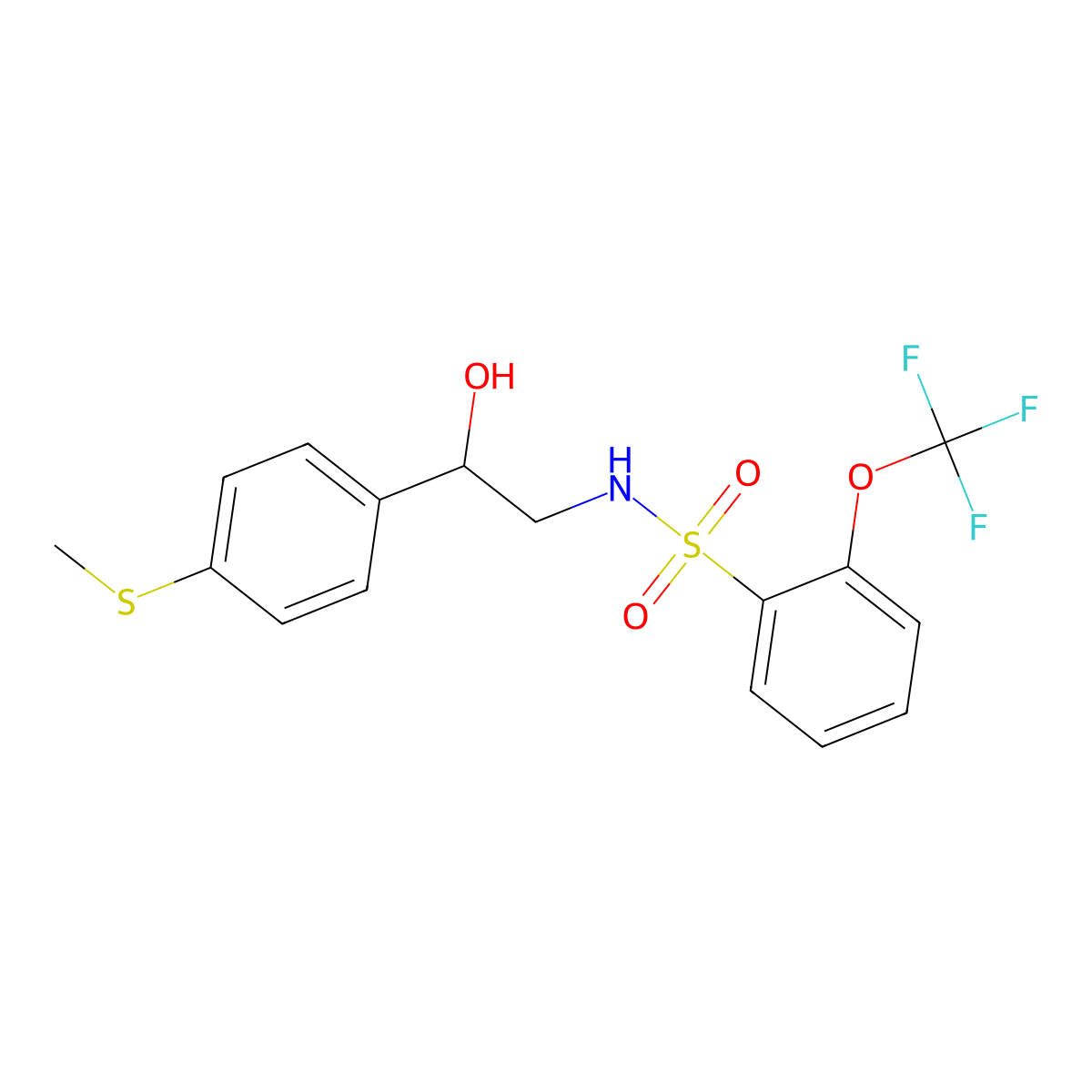 N-(2-hydroxy-2-(4-(methylthio)phenyl)ethyl)-2-(trifluoromethoxy)benzenesulfonamide molecular structure, CAS 1448064-91-2