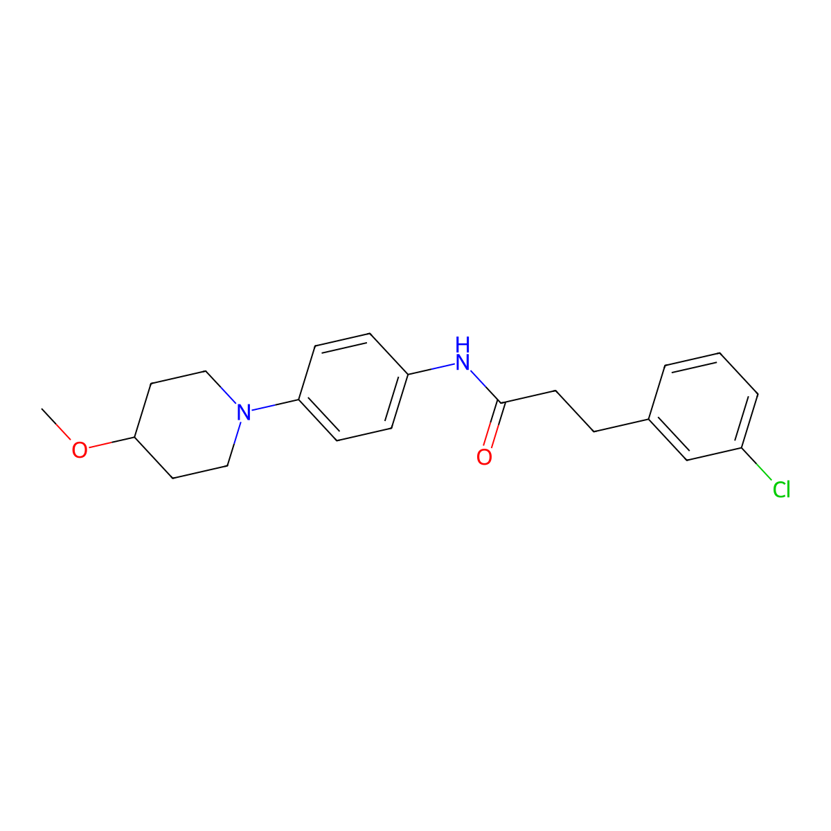 3-(3-Chlorophenyl)-N-[4-(4-methoxypiperidin-1-YL)phenyl]propanamide molecular structure, CAS 1448065-01-7