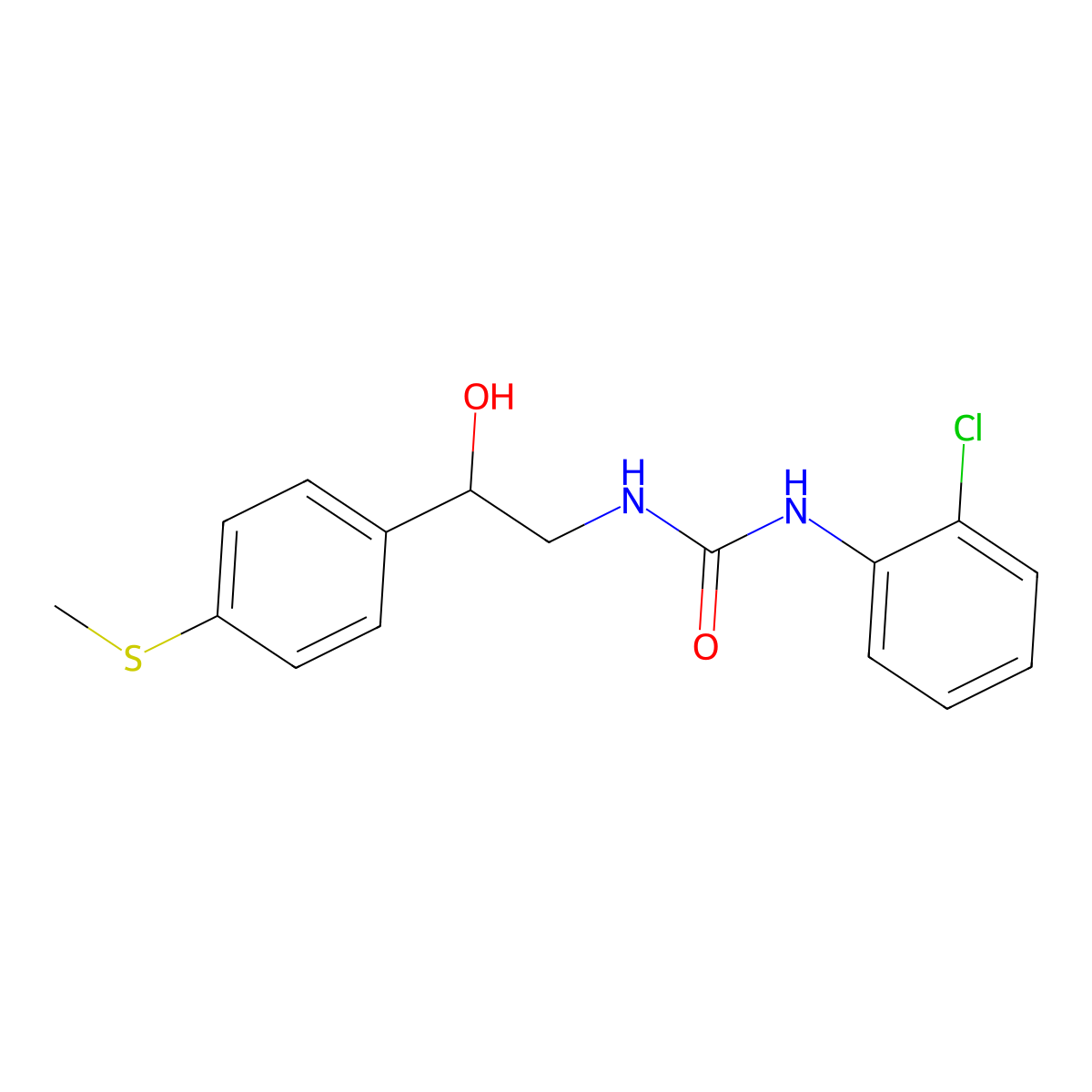 1-(2-Chlorophenyl)-3-(2-hydroxy-2-(4-(methylthio)phenyl)ethyl)urea molecular structure, CAS 1448065-06-2