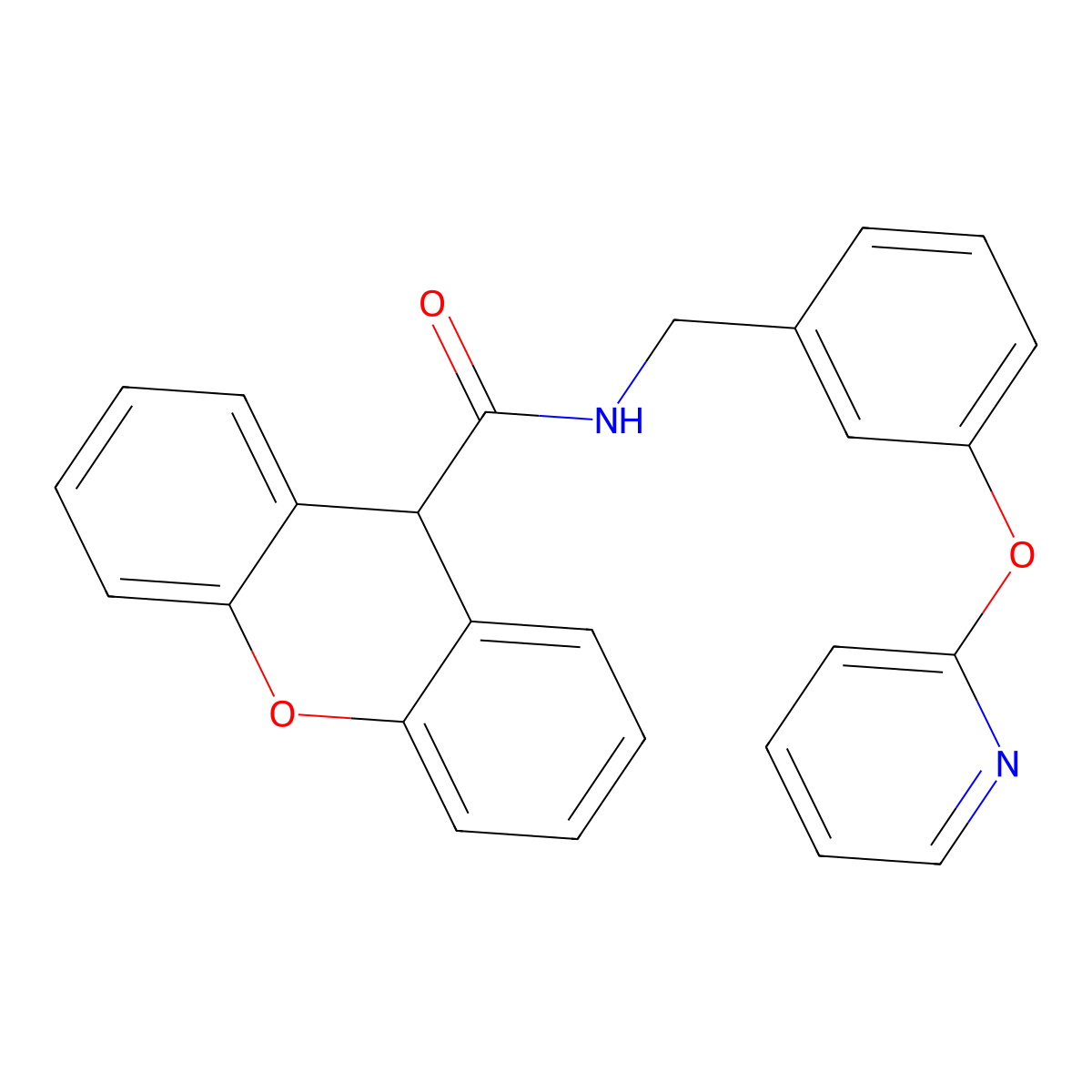N-(3-(pyridin-2-yloxy)benzyl)-9H-xanthene-9-carboxamide molecular structure, CAS 1448065-19-7