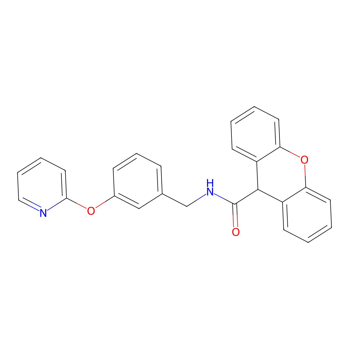 N-(3-(pyridin-2-yloxy)benzyl)-9H-xanthene-9-carboxamide molecular structure, CAS 1448065-19-7