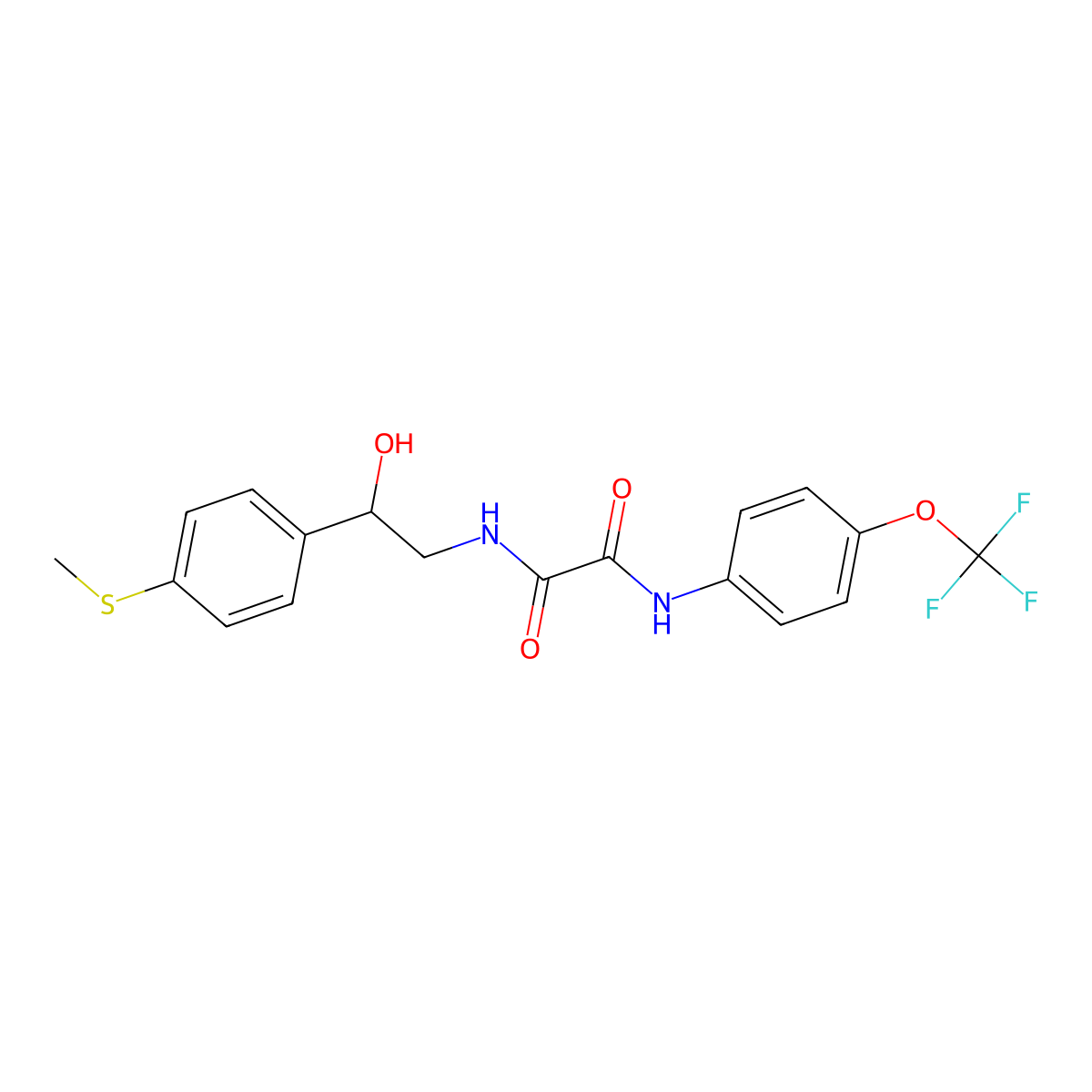 N1-(2-hydroxy-2-(4-(methylthio)phenyl)ethyl)-N2-(4-(trifluoromethoxy)phenyl)oxalamide molecular structure, CAS 1448065-22-2