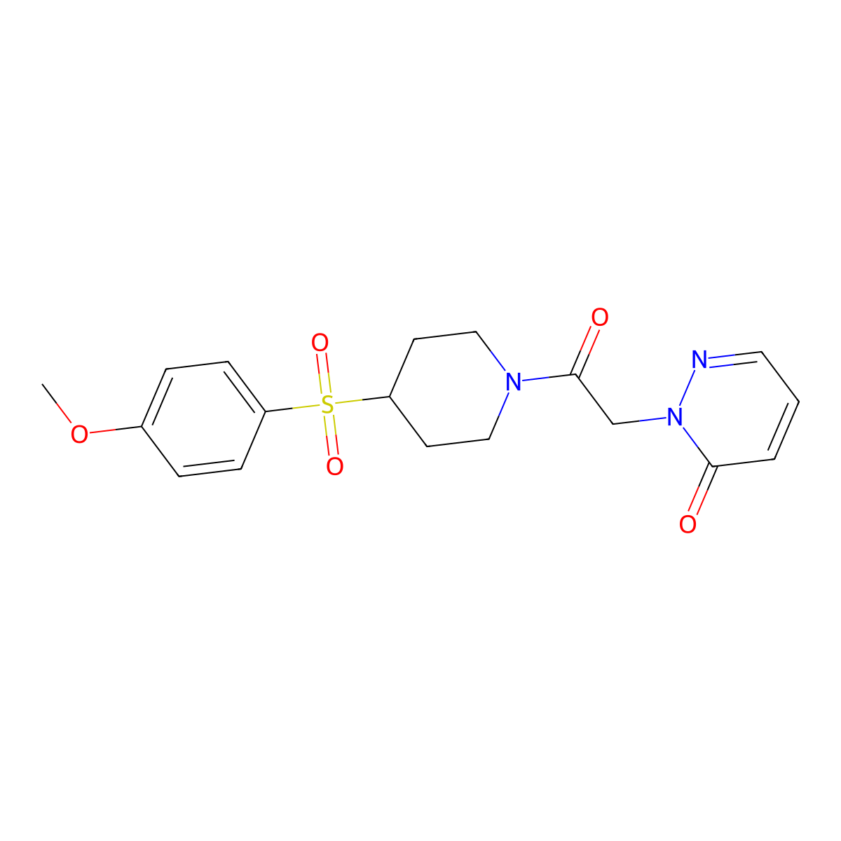 2-(2-(4-((4-methoxyphenyl)sulfonyl)piperidin-1-yl)-2-oxoethyl)pyridazin-3(2H)-one molecular structure, CAS 1448065-29-9