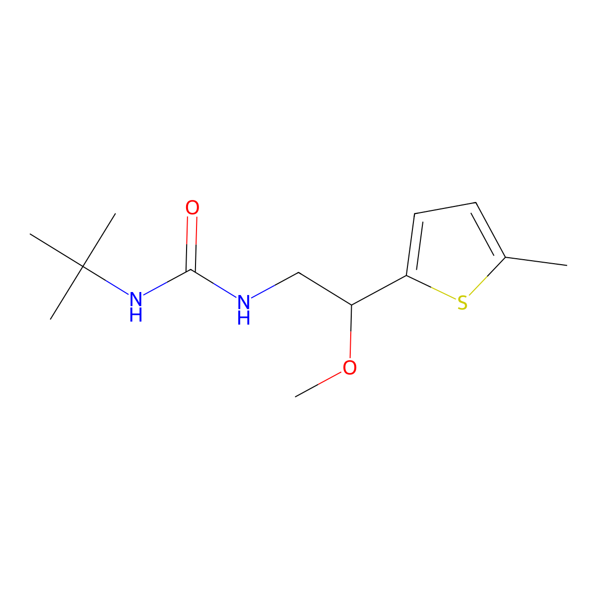 1-(Tert-butyl)-3-(2-methoxy-2-(5-methylthiophen-2-yl)ethyl)urea molecular structure, CAS 1448065-48-2