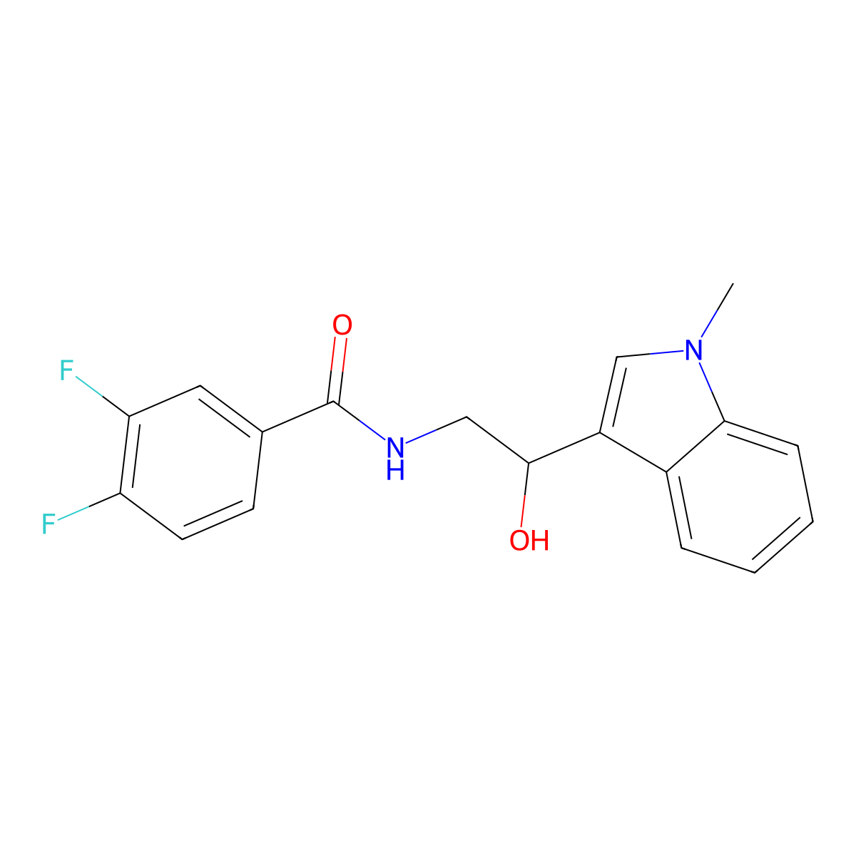 3,4-difluoro-N-[2-hydroxy-2-(1-methyl-1H-indol-3-yl)ethyl]benzamide molecular structure, CAS 1448065-52-8