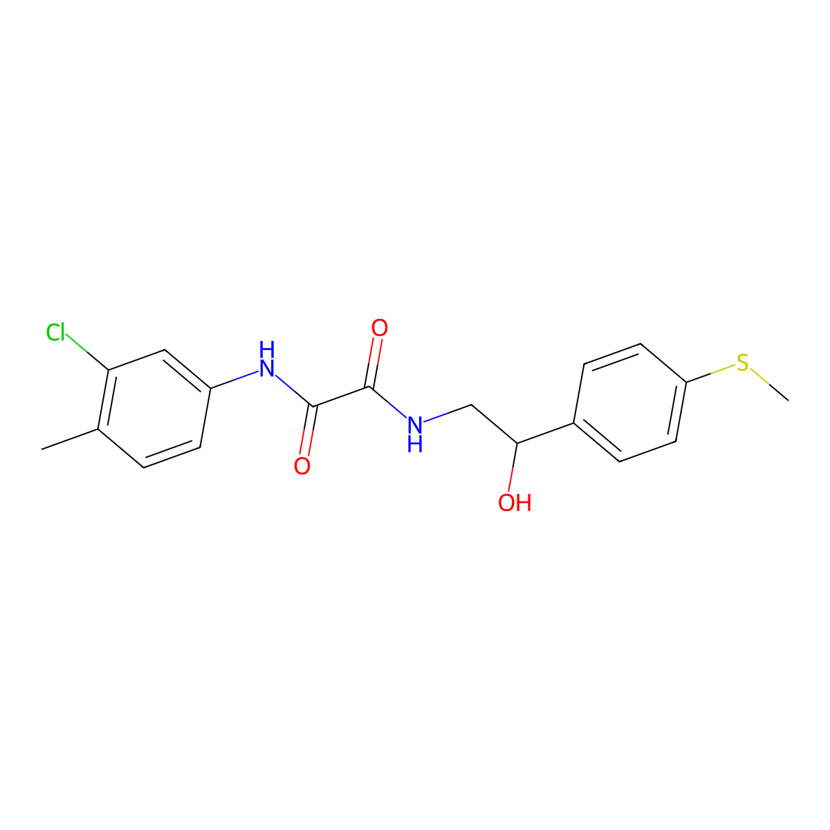 N1-(3-chloro-4-methylphenyl)-N2-(2-hydroxy-2-(4-(methylthio)phenyl)ethyl)oxalamide molecular structure, CAS 1448065-75-5