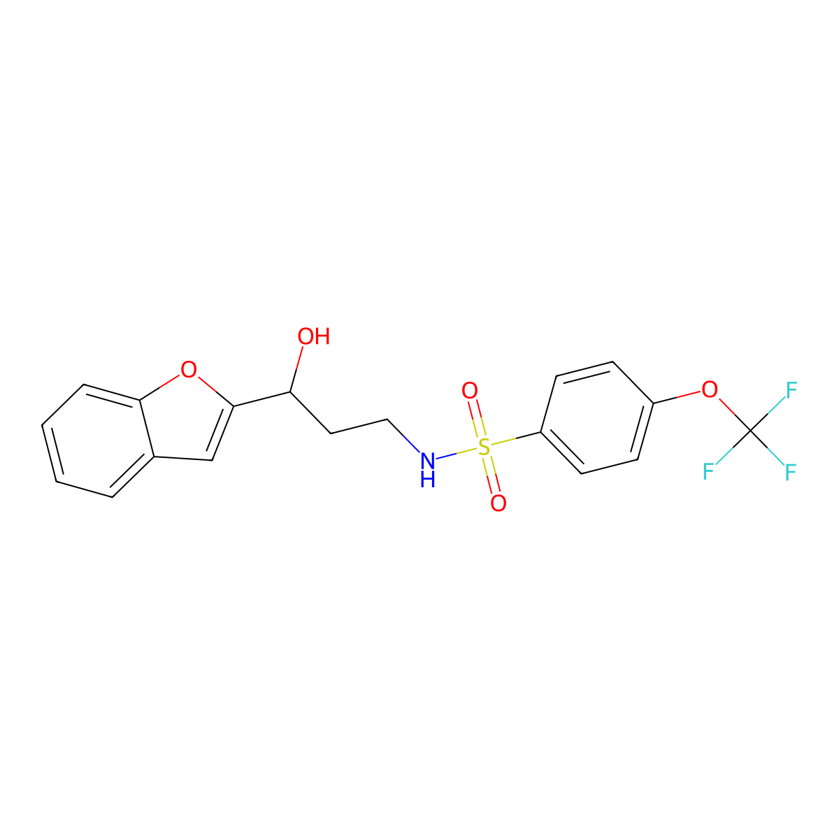 N-(3-(benzofuran-2-yl)-3-hydroxypropyl)-4-(trifluoromethoxy)benzenesulfonamide molecular structure, CAS 1448065-83-5
