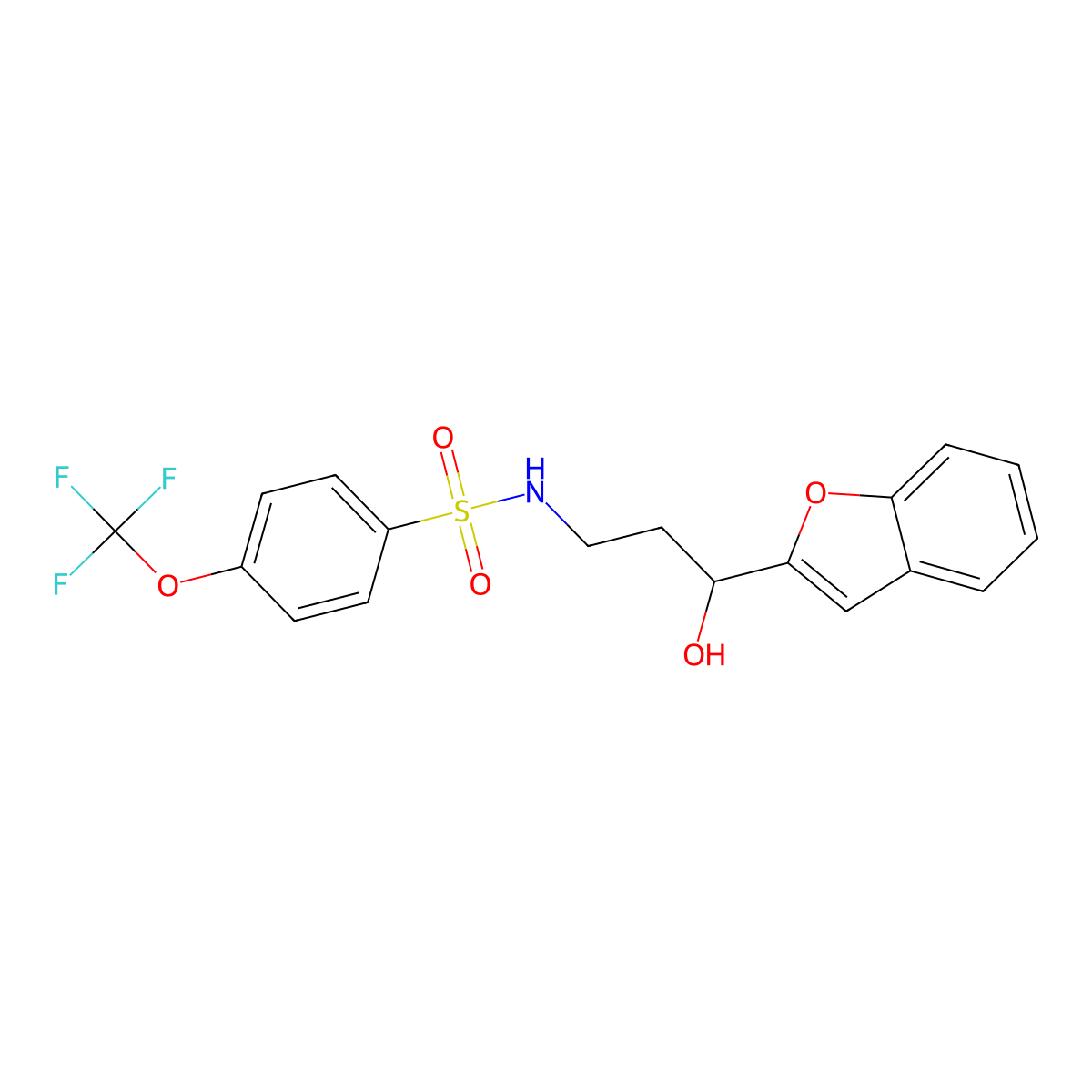 N-(3-(benzofuran-2-yl)-3-hydroxypropyl)-4-(trifluoromethoxy)benzenesulfonamide molecular structure, CAS 1448065-83-5