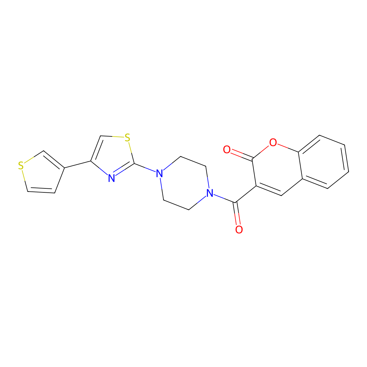 3-(4-(4-(thiophen-3-yl)thiazol-2-yl)piperazine-1-carbonyl)-2H-chromen-2-one molecular structure, CAS 1448065-91-5