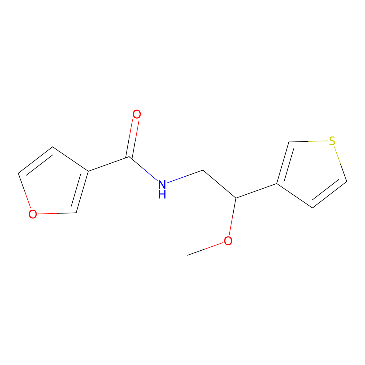 N-[2-Methoxy-2-(thiophen-3-YL)ethyl]furan-3-carboxamide molecular structure, CAS 1448066-00-9