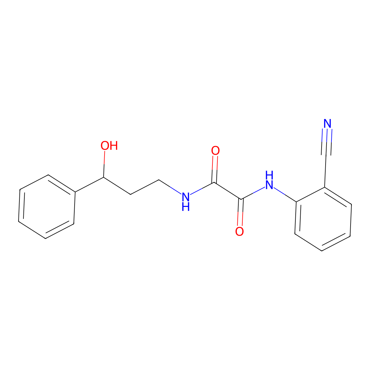 N1-(2-cyanophenyl)-N2-(3-hydroxy-3-phenylpropyl)oxalamide molecular structure, CAS 1448066-12-3