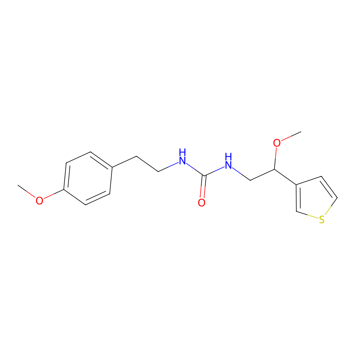 1-(2-Methoxy-2-(thiophen-3-yl)ethyl)-3-(4-methoxyphenethyl)urea molecular structure, CAS 1448066-19-0