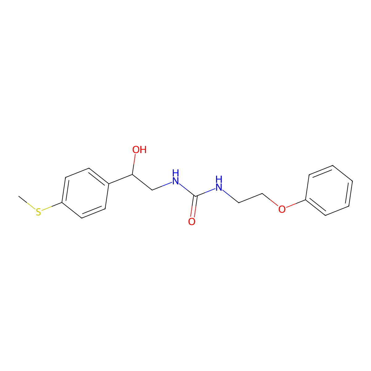 1-(2-Hydroxy-2-(4-(methylthio)phenyl)ethyl)-3-(2-phenoxyethyl)urea molecular structure, CAS 1448066-21-4