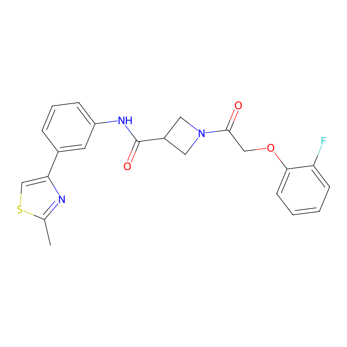 1-(2-(2-fluorophenoxy)acetyl)-N-(3-(2-methylthiazol-4-yl)phenyl)azetidine-3-carboxamide molecular structure, CAS 1448066-23-6