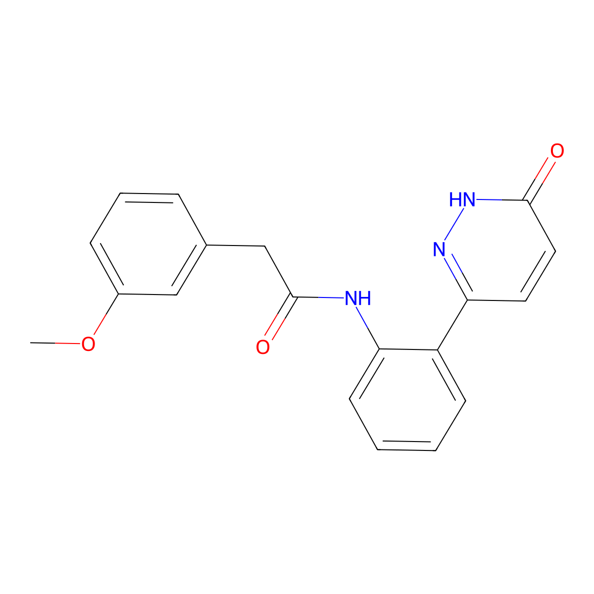 2-(3-methoxyphenyl)-N-(2-(6-oxo-1,6-dihydropyridazin-3-yl)phenyl)acetamide molecular structure, CAS 1448066-38-3