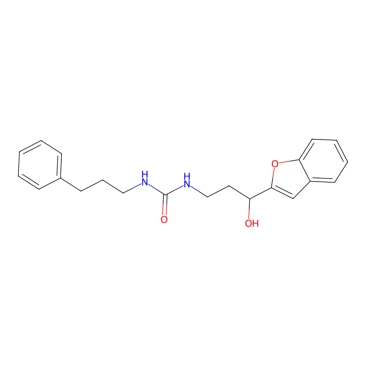 1-(3-(Benzofuran-2-yl)-3-hydroxypropyl)-3-(3-phenylpropyl)urea molecular structure, CAS 1448066-39-4