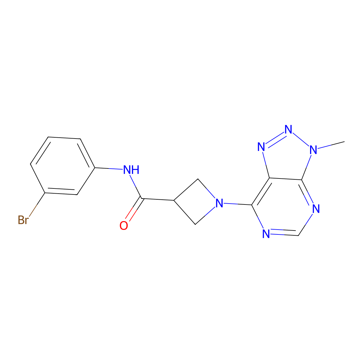 N-(3-bromophenyl)-1-(3-methyl-3H-[1,2,3]triazolo[4,5-d]pyrimidin-7-yl)azetidine-3-carboxamide molecular structure, CAS 1448066-43-0