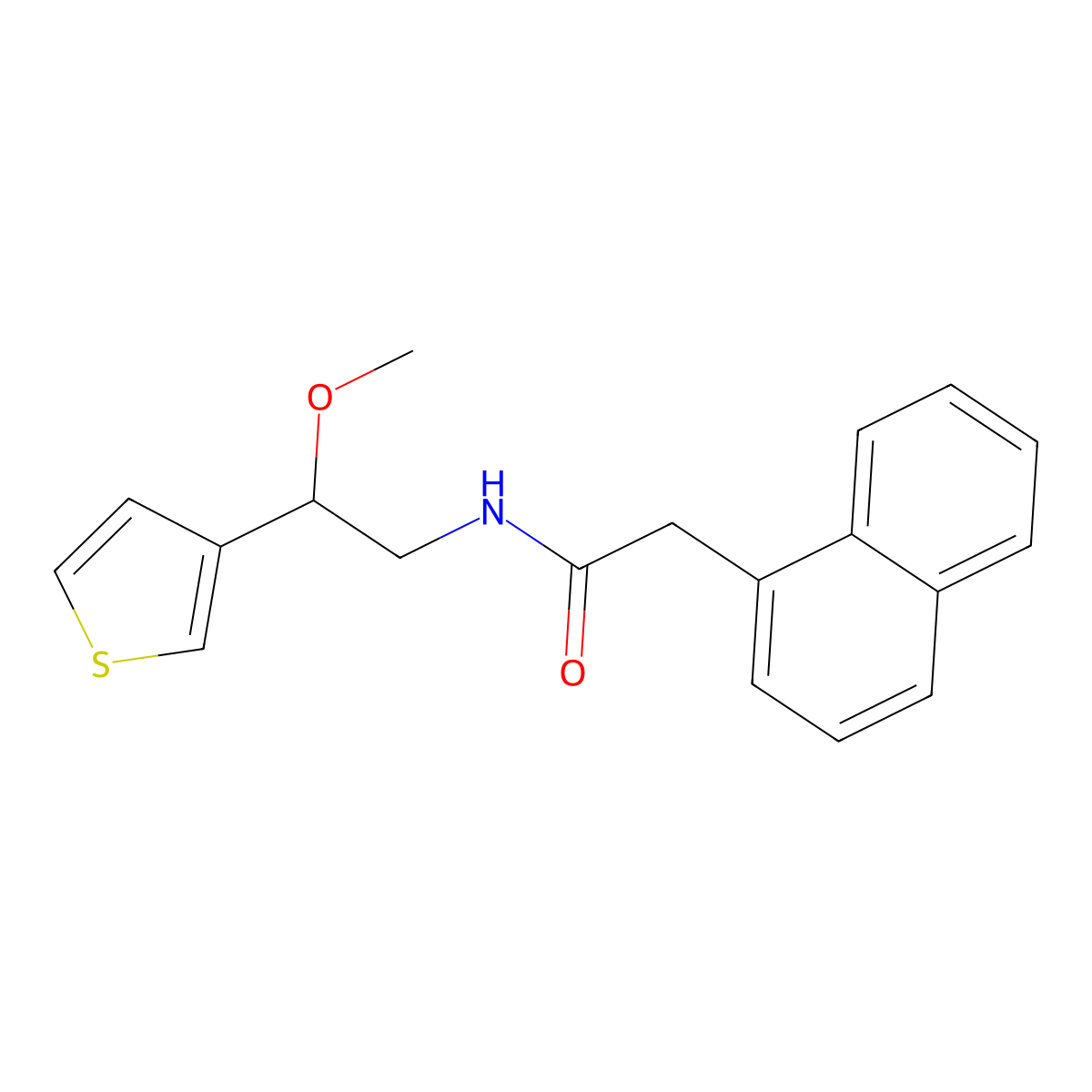 N-(2-methoxy-2-(thiophen-3-yl)ethyl)-2-(naphthalen-1-yl)acetamide molecular structure, CAS 1448066-48-5