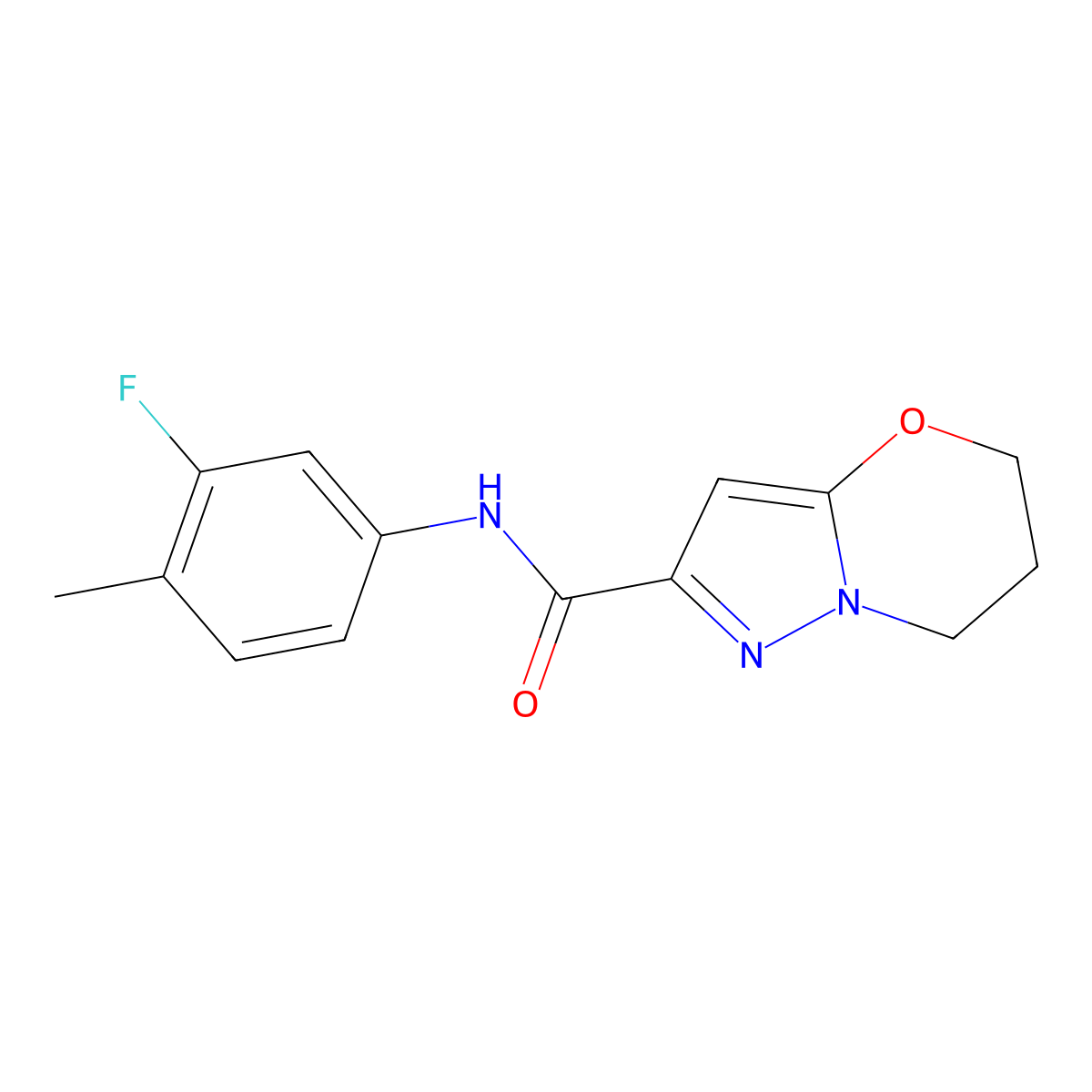 N-(3-fluoro-4-methylphenyl)-6,7-dihydro-5H-pyrazolo[5,1-b][1,3]oxazine-2-carboxamide molecular structure, CAS 1448066-64-5
