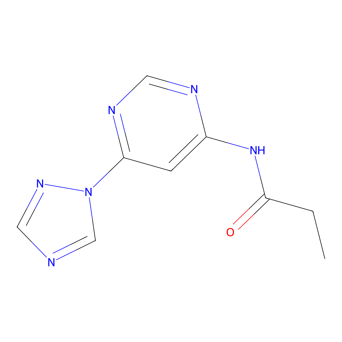 N-(6-(1H-1,2,4-triazol-1-yl)pyrimidin-4-yl)propionamide molecular structure, CAS 1448066-75-8