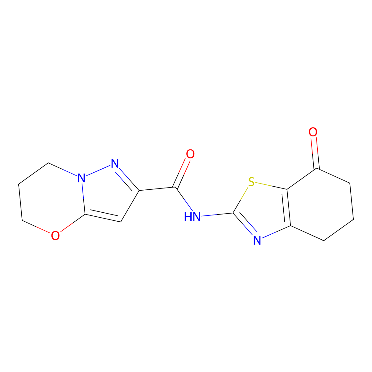 N-(7-oxo-4,5,6,7-tetrahydrobenzo[d]thiazol-2-yl)-6,7-dihydro-5H-pyrazolo[5,1-b][1,3]oxazine-2-carboxamide molecular structure, CAS 1448066-82-7