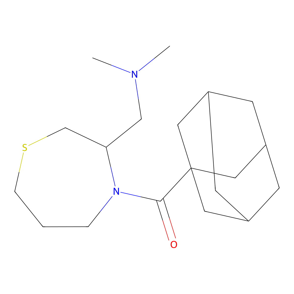 {[4-(Adamantane-1-carbonyl)-1,4-thiazepan-3-yl]methyl}dimethylamine molecular structure, CAS 1448066-93-0
