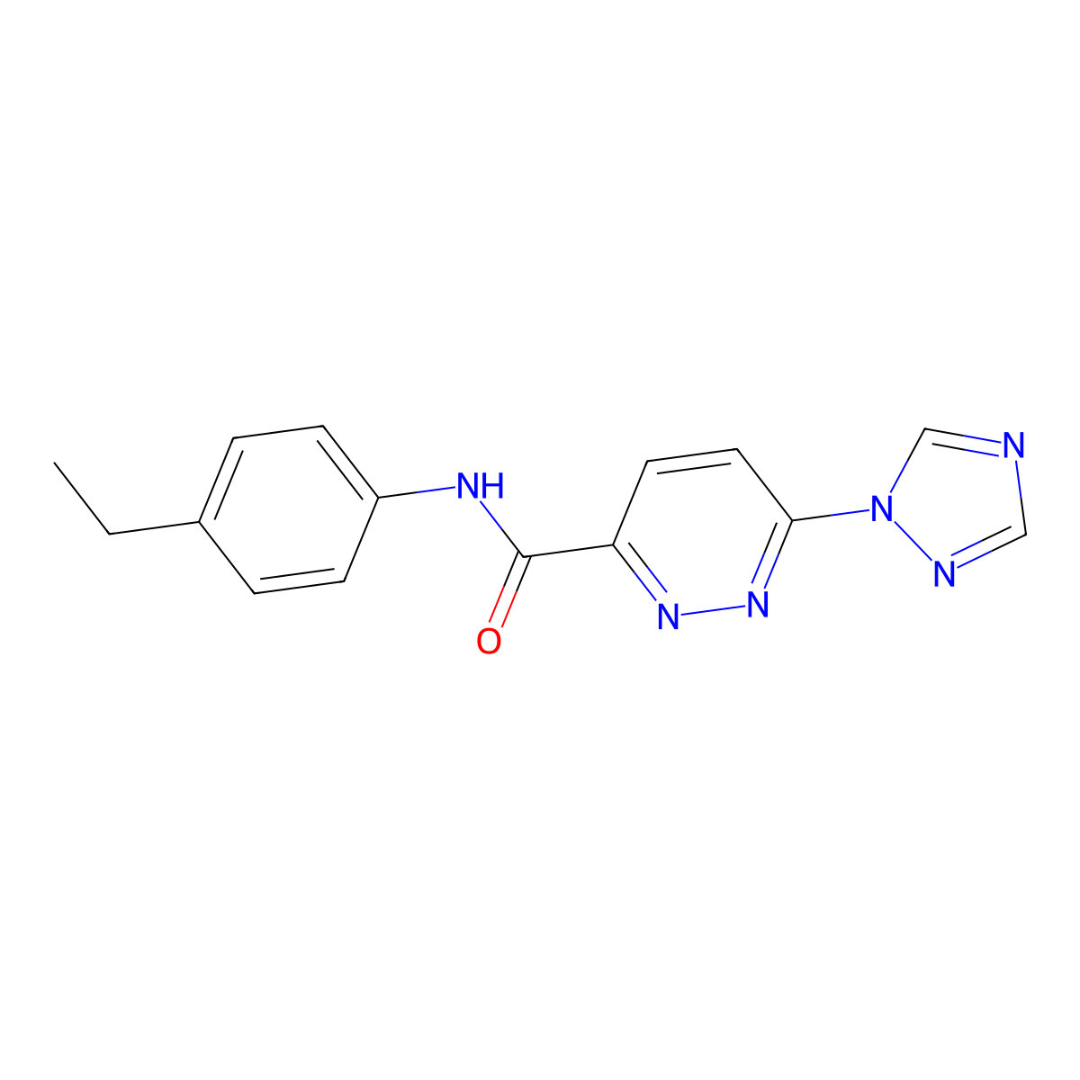 N-(4-ethylphenyl)-6-(1H-1,2,4-triazol-1-yl)pyridazine-3-carboxamide molecular structure, CAS 1448066-98-5